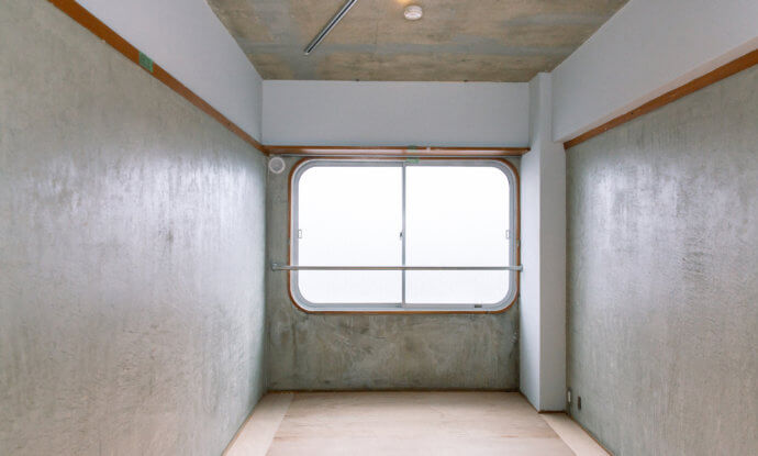 single room with limited furniture